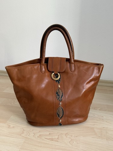 Vintage echtleder shopper - vintage,