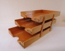 Art Deco Schreibtisch Ablage Organizer Bauhaus Dokumenten Brief   HOLZ Vintage 