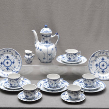 Royal Copenhagen Musselmalet Halbspitze 20tlg. Kaffeeservice f. 6 Personen, 1.W.