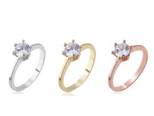 Solitär Ring Zirkonia Echt