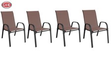 4er Set Stapelsessel Gartensessel Gartenstuhl Stapelstuhl Balkon schokobraun