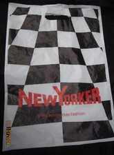 alte Tragetasche Plastik-Einkaufstüte "NEW YORKER fashion" - recyclebar - 48x34