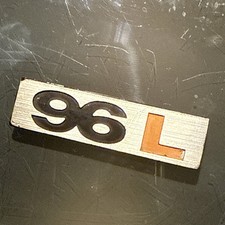 original SAAB 96 L Typenschild Emblem Aluminiu 65x7x2mm Oldtimer 1974-1977