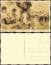 Ansichtskarte Schliersee Bauerntheater gestalteter Vorhang 1930