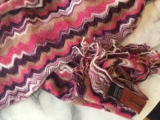 MISSONI Tuch Schal Pink Lila Beige Hellbraun Weiss Gold Rosa