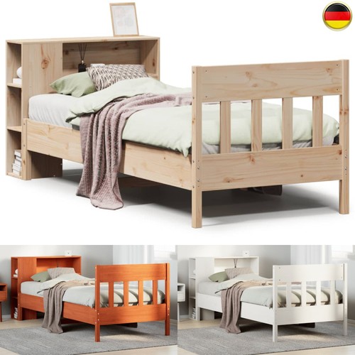 Massivholzbett mit regal - mit,