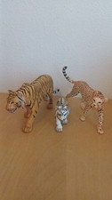 Schleich Tiger, kleiner weißer Tiger und Gepard