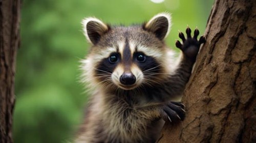 Wandbild ein waschbär auf - wandbild:,