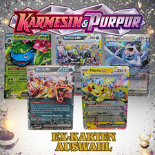 Pokemon Karten EX AUSWAHL Karmesin Purpur DEUTSCH Pikachu Mewtu Glurak Mew Evoli