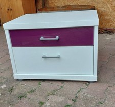 2 Nachttische Weiß Brombeer