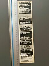 Zender Mercedes W126 500SET Kombi W123  Original 1985 Vintage Advert Werbung