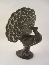 PFAU BRONZE FIGUR SKULPTUR KÜHLERFIGUR HOOD ORNAMENT PEACOCK INDIEN INDIA ANTIK 