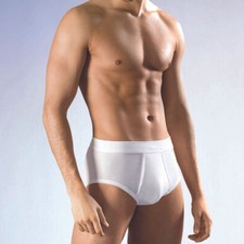 Herren Slip Unterhose mit Eingriff Feinripp Baumwolle Weiß, Größe 5-13 (S-6XL)