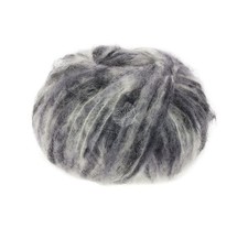 Wolle Kreativ! Lana Grossa - Lala Berlin Brushy - Fb. 106 weiß grau schwarz 50 g