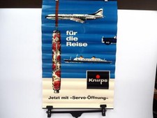Knirps Taschenschirm für Reise Auto Flugzeug Schiff Original Plakat 1970/80er J.