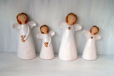 Gilde Keramik Engel  Franka  B-Ware Varianten Weiß Gold Winter Weihnachten