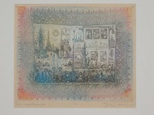 Küss muteremkep - Arnold Gross - signierte Farb-Radierung Lob der Künste 1975