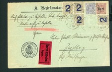 Württemberg Eilboten Mischfrankatur Notariat Dörzbach n. Jagsberg 1919