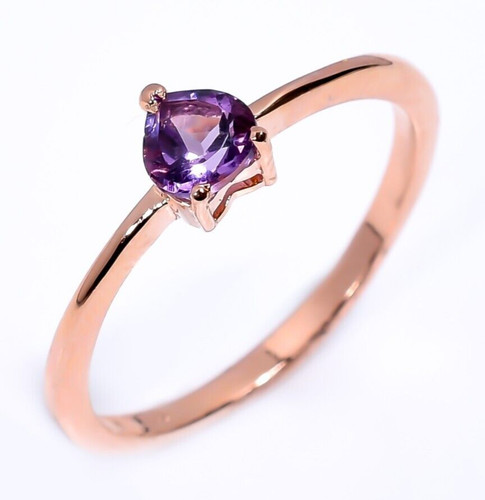 Amethyst solitär ring rotgold - ring,