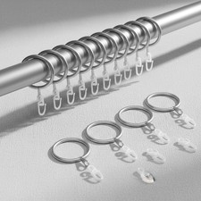 Metall Gardinenringe Hängende Ringe Kunststoff Gardinenhaken 30mm Silber 24 Stk