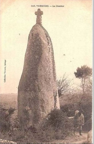 Tregunc menhir postkarte - menhir,