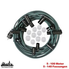E14 Classic Illu Lichterkette grün MONTIERT 5 m - 100 m Party Garten