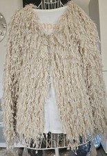 Strickjacke/Zotteljacke creme, Gr. M/L