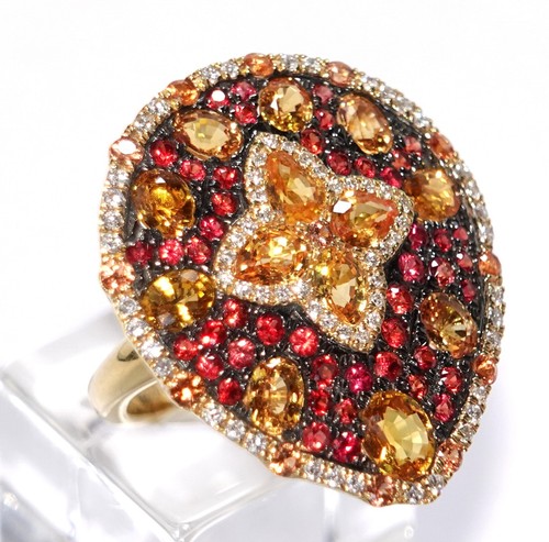 Ring gold saphire 92ct - ring,