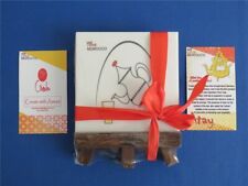 Staatsgeschenk Marokko Keramikfliese auf Holzständer "Atay" Tee Kannen Motiv