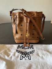 Original MCM Heritage Drawstring Mini Bag – Cognac Visetos