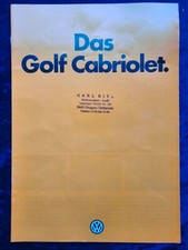 VW Golf 1 Cabrio Prospekt, 12.1978    wohl der Erste Golf Cabrio Prospekt