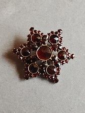 Granat rosenschliff brosche - rosenschliff,