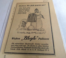 Alter Zeitungsauschnitt  Bleyle Pullover Werbung