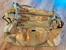 ? Vintage: beige "SPLENDID" Damen Handtasche in Lederflicken-Patchwork - 1980er