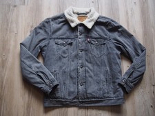 Levis Premium Type III Sherpa Trucker Jacke Jacket Gr. L GRAU