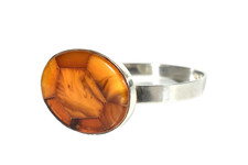 Silber ARMREIF ° Fischpunze ° SBM Bernstein Muster ° silver amber bracelet