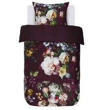 Essenza Bettwäsche Fleur Burgundy Blumen Blüten Rosen Pflanzen Wendeoptik Satin