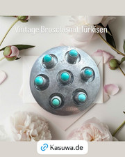 Vintage brosche rund navajo - vintage,