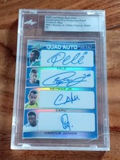 2022 Leaf Metal Quad Auto 1/1 Pelé / Neymar / Cafu / Vinicius Autographed -topps