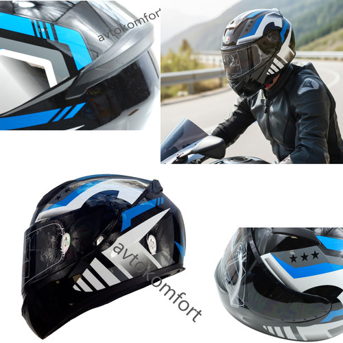 Qke helm mit visier motorrad - qke,