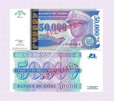 ZAIRE  50000 Zaires 1996 Unc