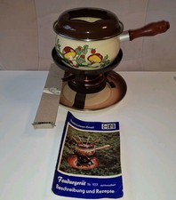 DDR Thale-Löwen-Email Fondue  Emaille Top Zustand komplett 