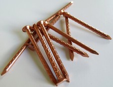 Kupfernägel Kupfer Nägel Copper Nails 65 mm x 4,2 mm Dick Massiv Reines Cu Nagel