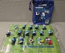 Alle 16 Edeka FUSSBALLSCHLÜMPFE EM 2012  komplett inkl. Spielfeld u Sammelbeutel