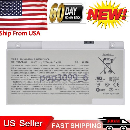 New 43wh vgp bps33 battery - new, vgp-bps33