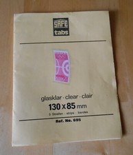 Safe Nr. 695 Klemmtaschen glasklar, f. Briefmarken 5 Streifen, 130 x 85 mm