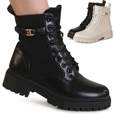 Damen plateau stiefeletten - plateau,