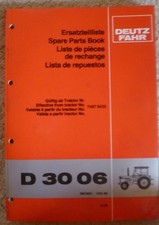 Deutz Fahr Schlepper D 3006 Ersatzteil-Liste