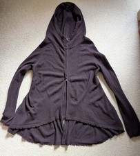 Rundholz Strickjacke mit Kapuze, aubergine, Gr. M, Kaschmir