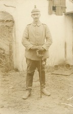 Soldat mit KD, Artillerie-Regiment, Foto-Feldpostkarte Magdeburg Cracau 1915